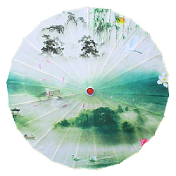 Китайские тканевые зонтики цветочные 82х54см, №30