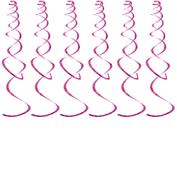 Спираль пластиковая 70см 6шт, малиновый