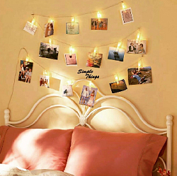 Гирлянда "Прищепки" 1,5 м х 5,5 см х 10 ламп от батареек